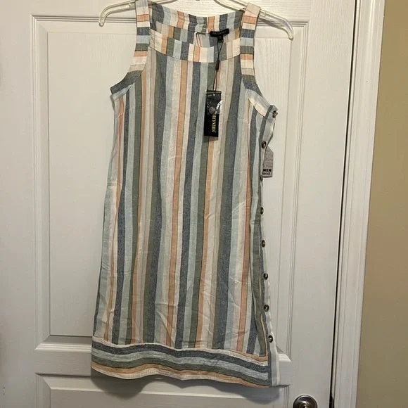 chinese dress ladies Linen Blend Shirt Dress Linen / M main image 0